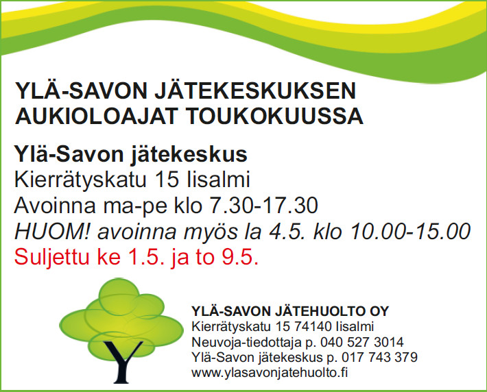 Yla-Savon jatekeskuksen aukiolot toukokuussa 2024.jpg